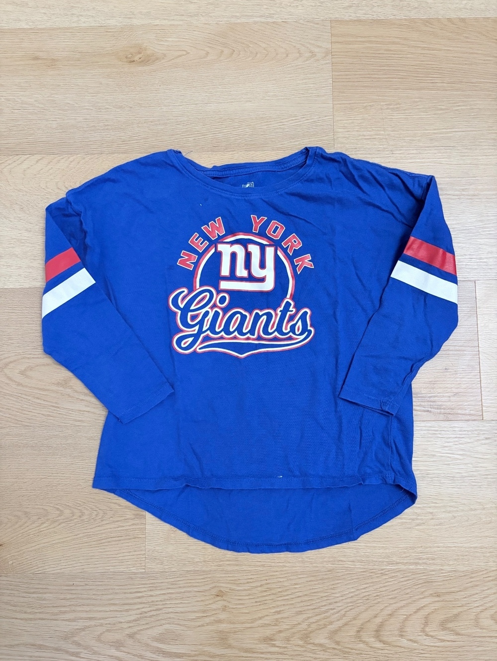 New York Giants Girls Long Sleeve Shirt Blue NFL Team Apparel Size M